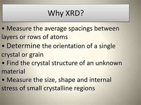 why xrd is used